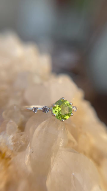 Hình thu nhỏ: Nhẫn đá Peridot thiên nhiên , bạc cao cấp 925 ms 03