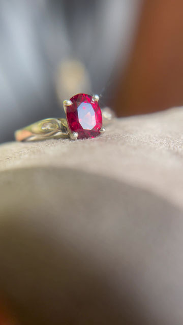 Miniatura: Nhẫn đá Garnet thiên nhiên , bạc cao cấp chế tác thủ công ms 08