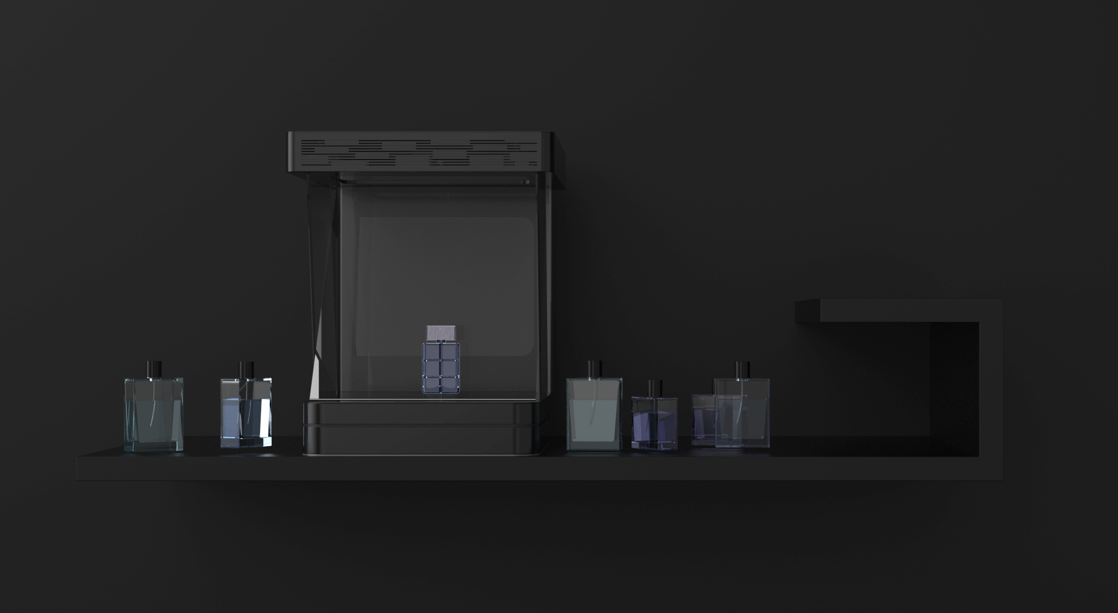ToSense showcase on the perfume shelf
