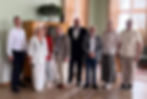 Meeting with Jelgava city officials, and officials from the Jelgava Palace facility (also the local university). At center in the black jacket is Mārtiņš Daģis, mayor of Jelgava.