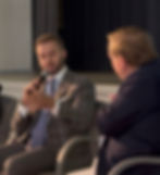 ABOVE: Kiev Deputy Mayor Kostiyantin Usov speaks to IMCL board member Jim Brainard, long-time mayor of Carmel, Indiana, about the challenges of urban resilience and regeneration.