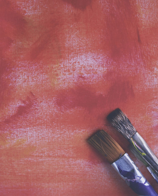 Red Painting and Brushes