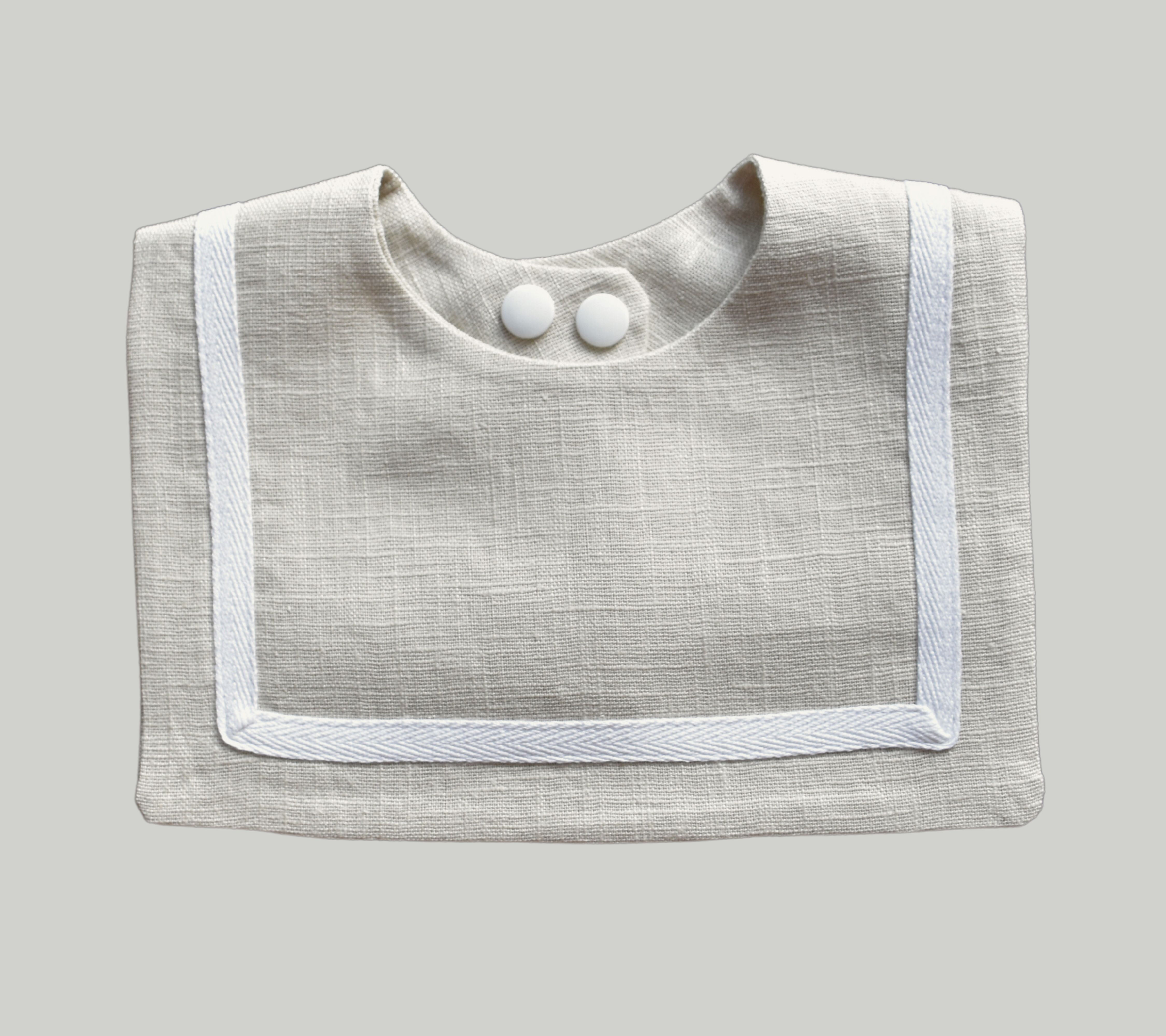 Beige With White Linen Sailor Collar