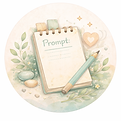 Prompt icon - Creative workspace in pastel hues 
