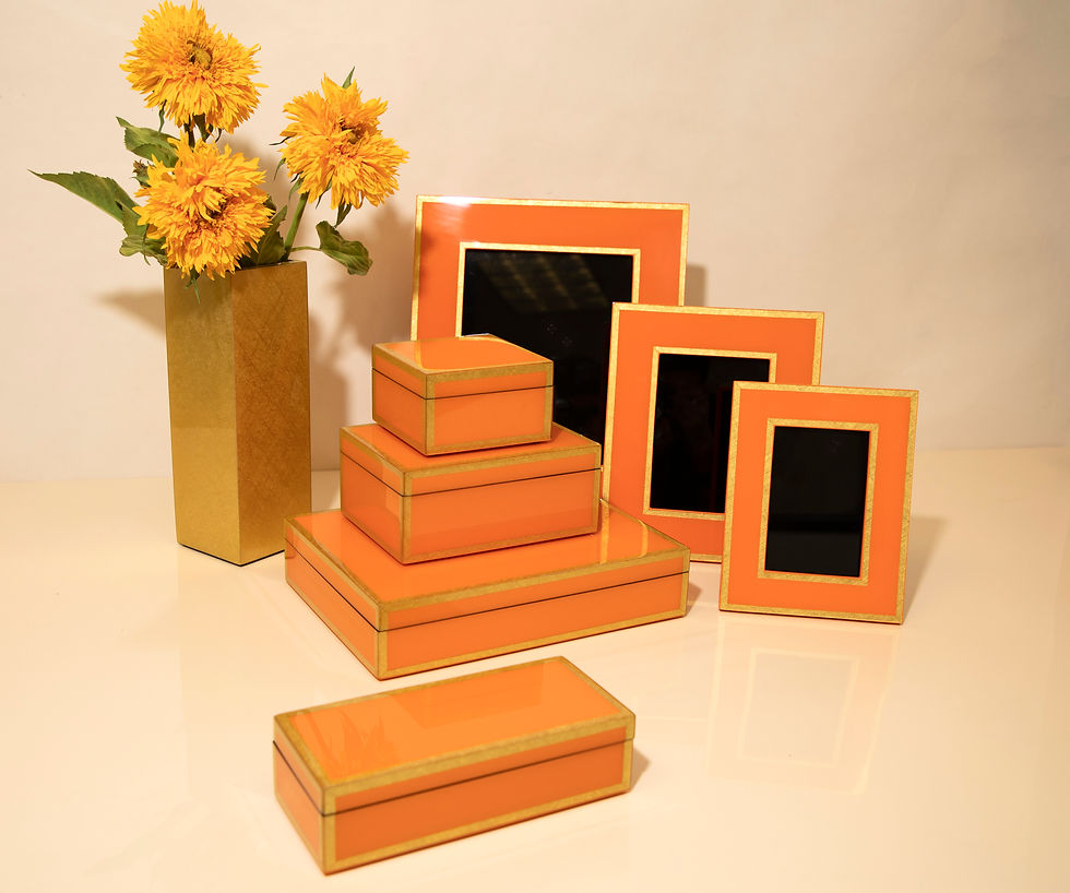 Orange with Shine Gold Leaf Trim- Picture Frame Collection