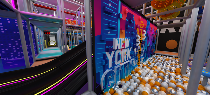 Flying Apple Ball Pit and Slides