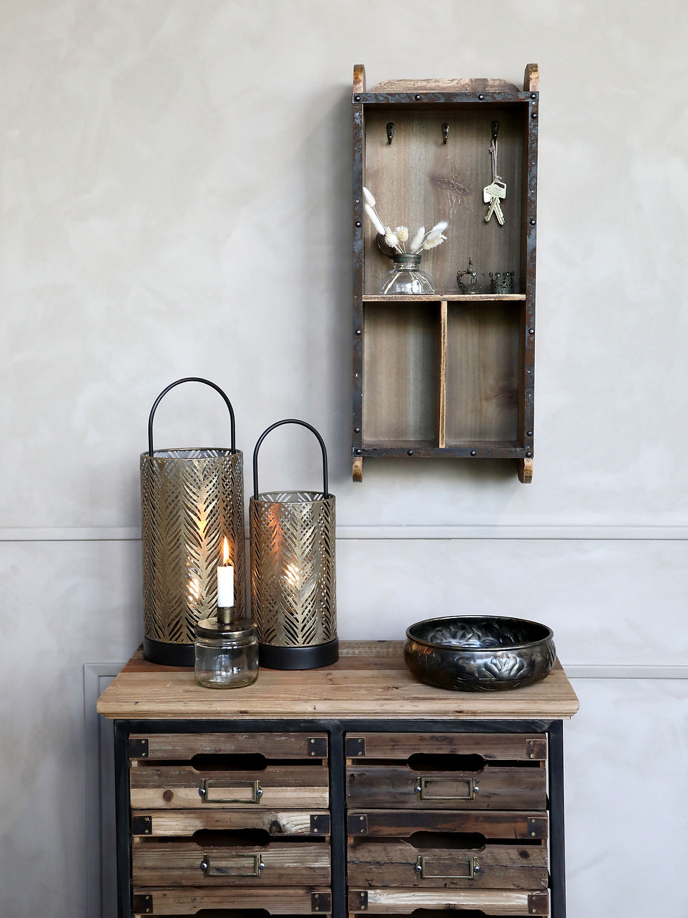 Thumbnail: Small Wall Bookcase With Hooks