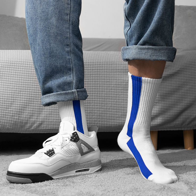 Thumbnail: Socks with colorful stripes, 1 pair