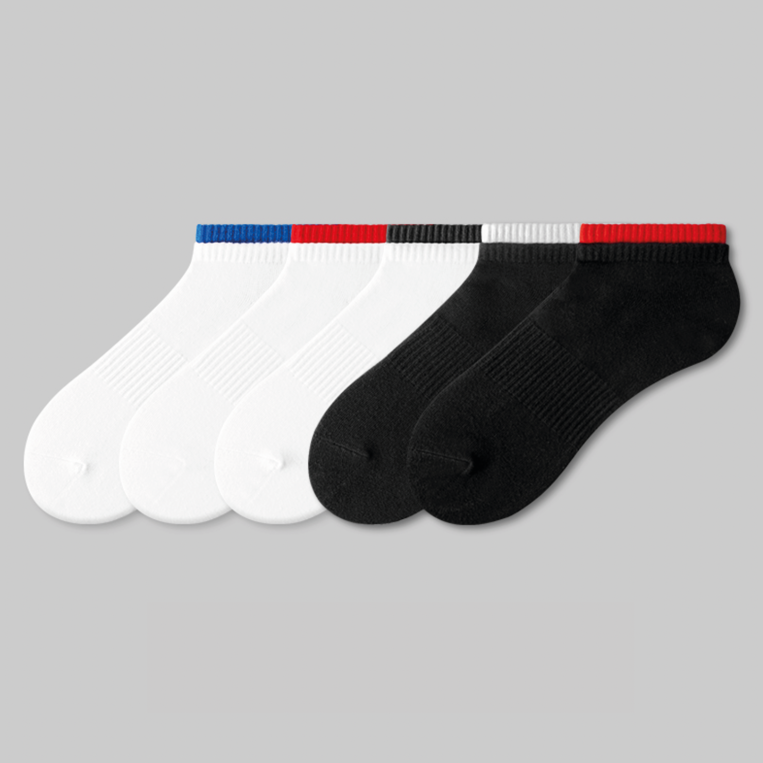 Laufsocken mit doppelt gerippten Bündchen, 1 oder 5 Paar