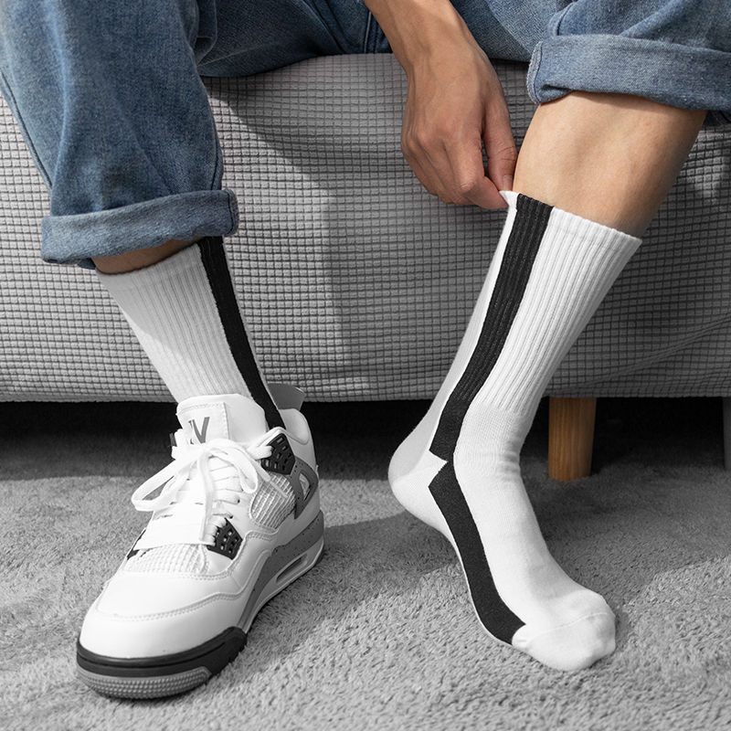 Thumbnail: Socks with colorful stripes, 1 pair