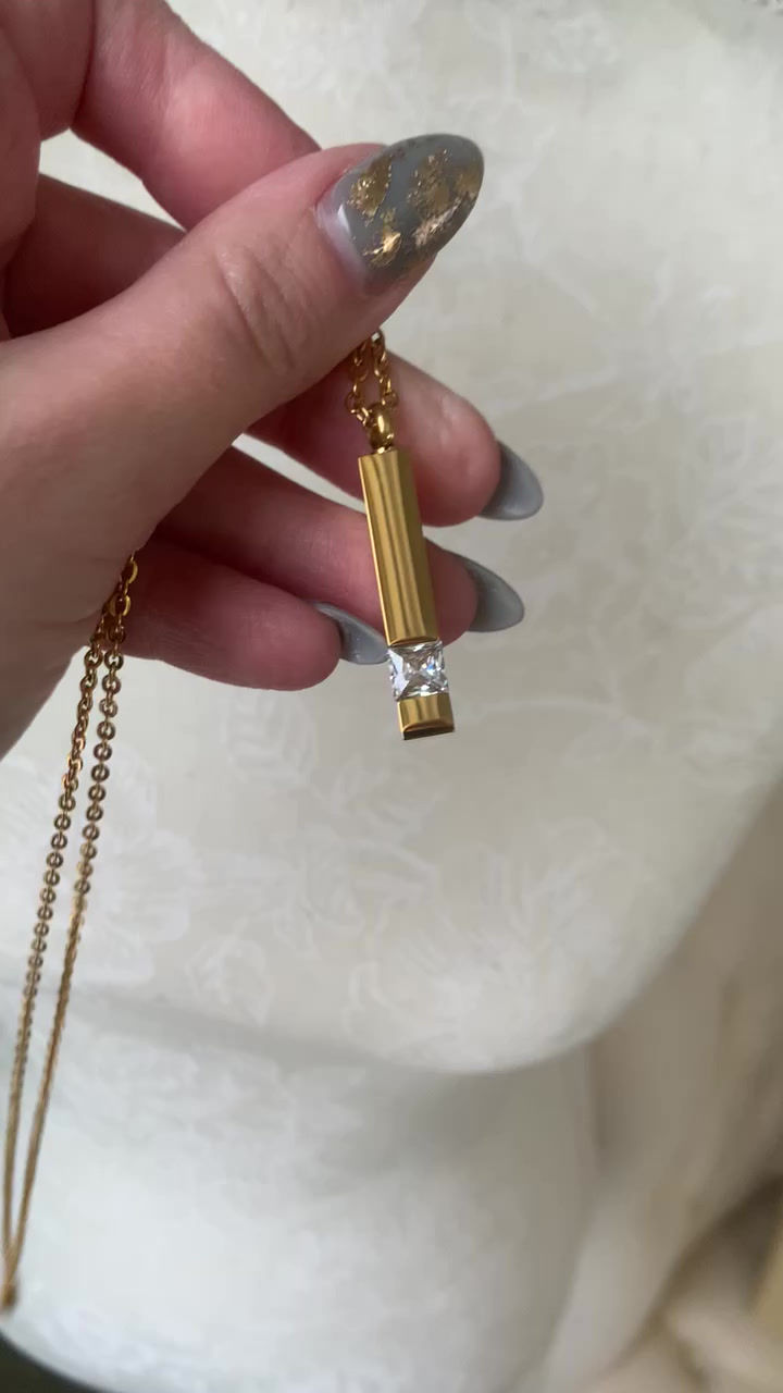 Thumbnail: Memorial Ash Urn Column Necklace 