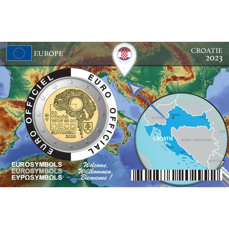 Slovaquie - Série "Croatie Carte géographique"-2€ Coincard 2023