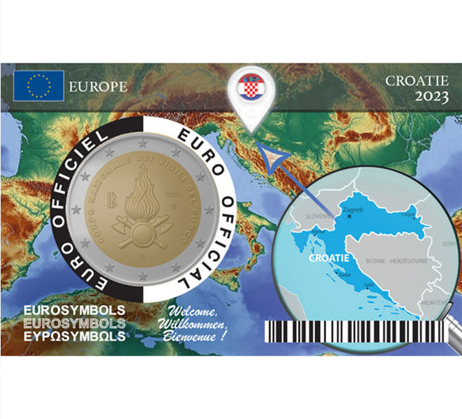 Italie - Série "Croatie Carte géographique"-2€ Coincard 2023