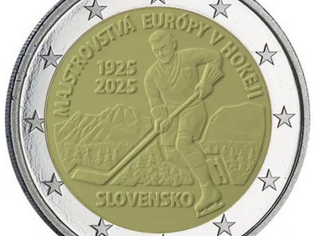 Slovaquie 2025 – 2€ commémorative « Hockey sur glace » : Une célébration du centenaire du championnat d’Europe