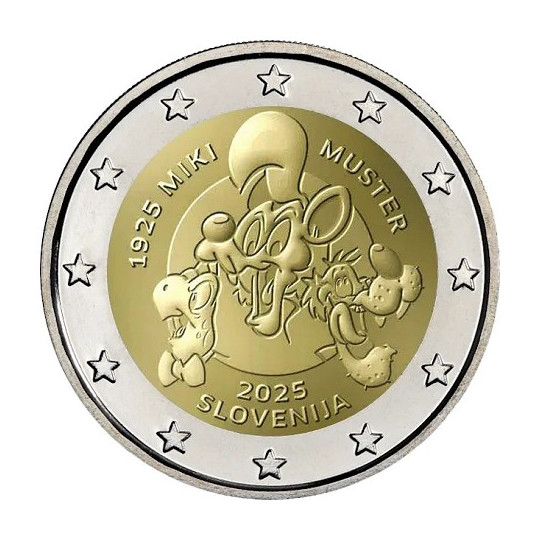 🇸🇮 Nouvelle pièce commémorative 2025 : la 2 € Slovénie en hommage à Miki Muster ! 🪙✨