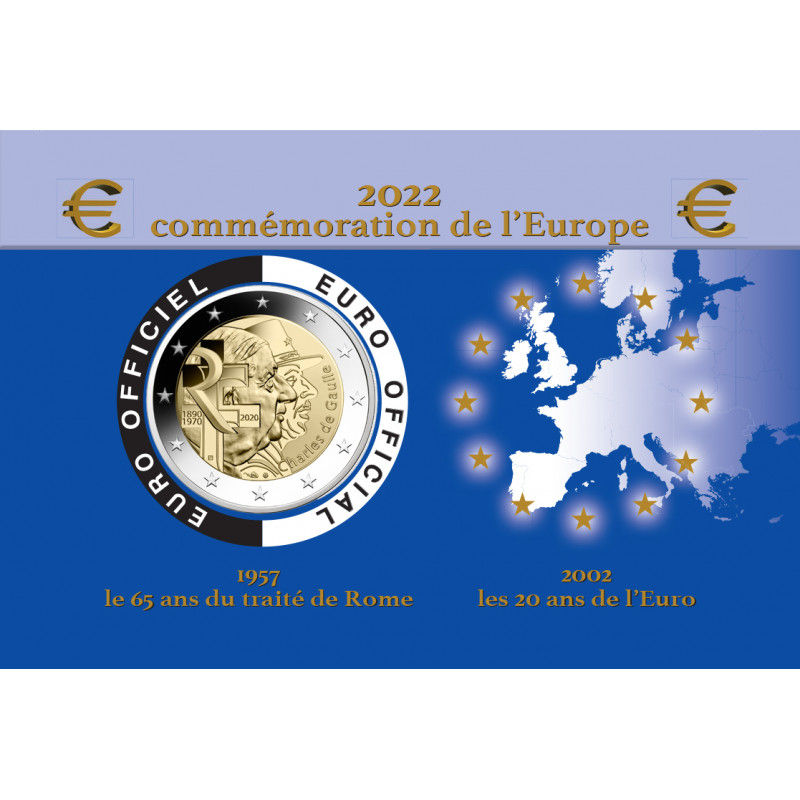 France 2022 "de Gaulle" -Série "commémoration de l'Euro"- Coincard
