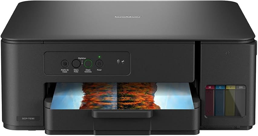 Impressora Multifuncional Brother A4 DCP-T230 Tanque de Tinta, Colorida, USB