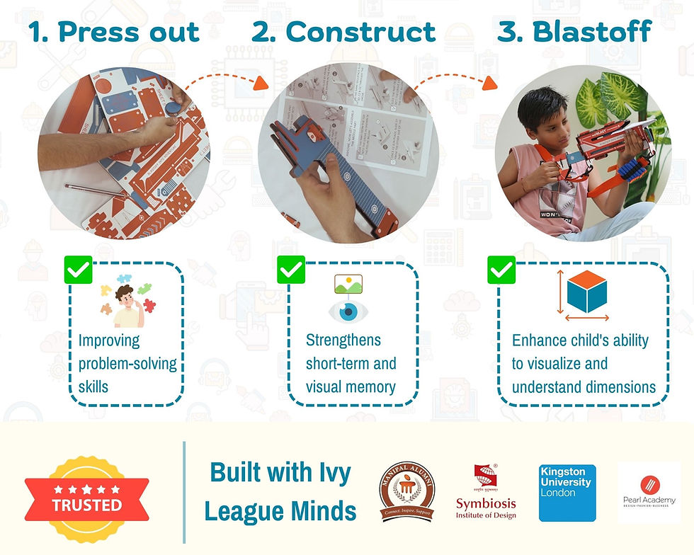 Thumbnail: STEM DIY 2in1 Launcher Toy | Plane & Foam Dart Blaster | 8–12 Yrs | Perfect Gift