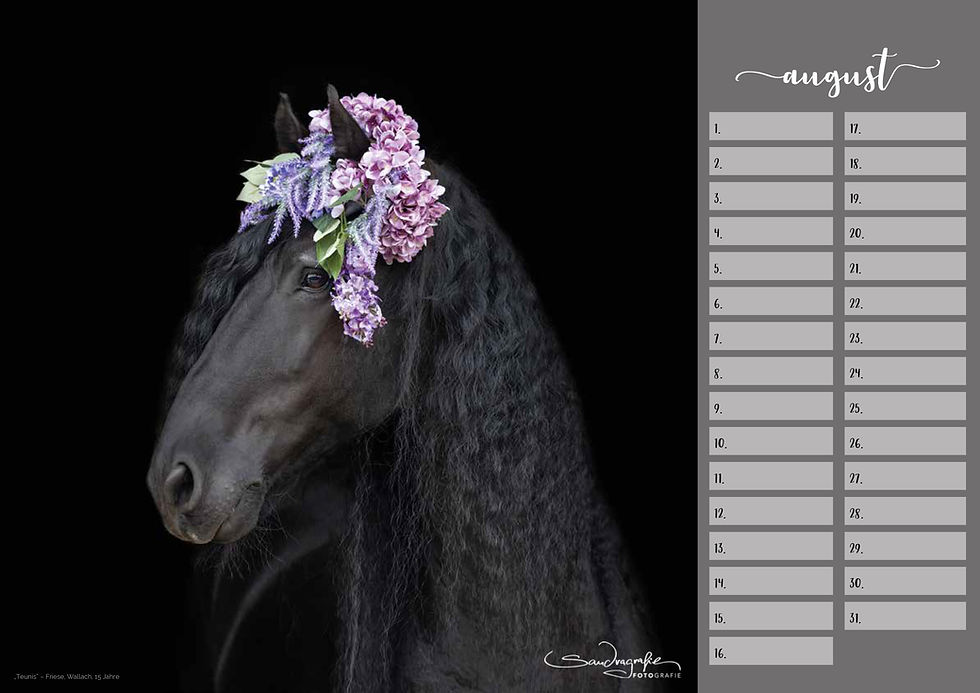 Thumbnail: Mehrjähriger Kunstkalender "Flowers & Horses"
