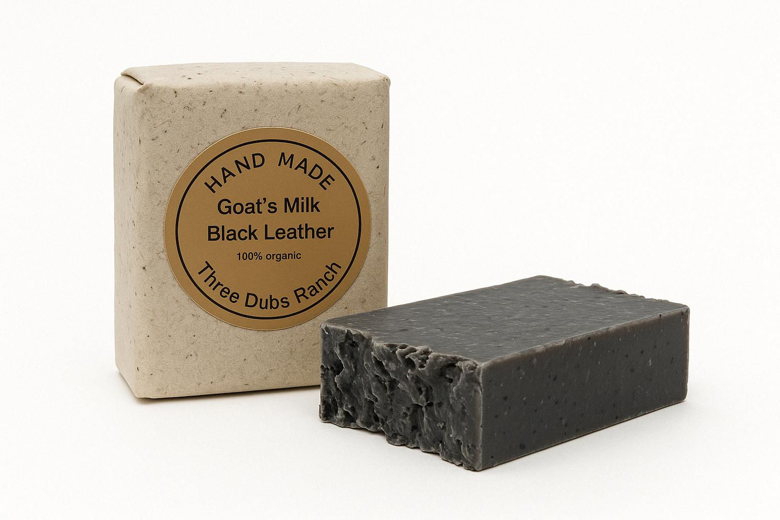 Black Leather: Leather scented Soap Bars. 3.25 oz Bar