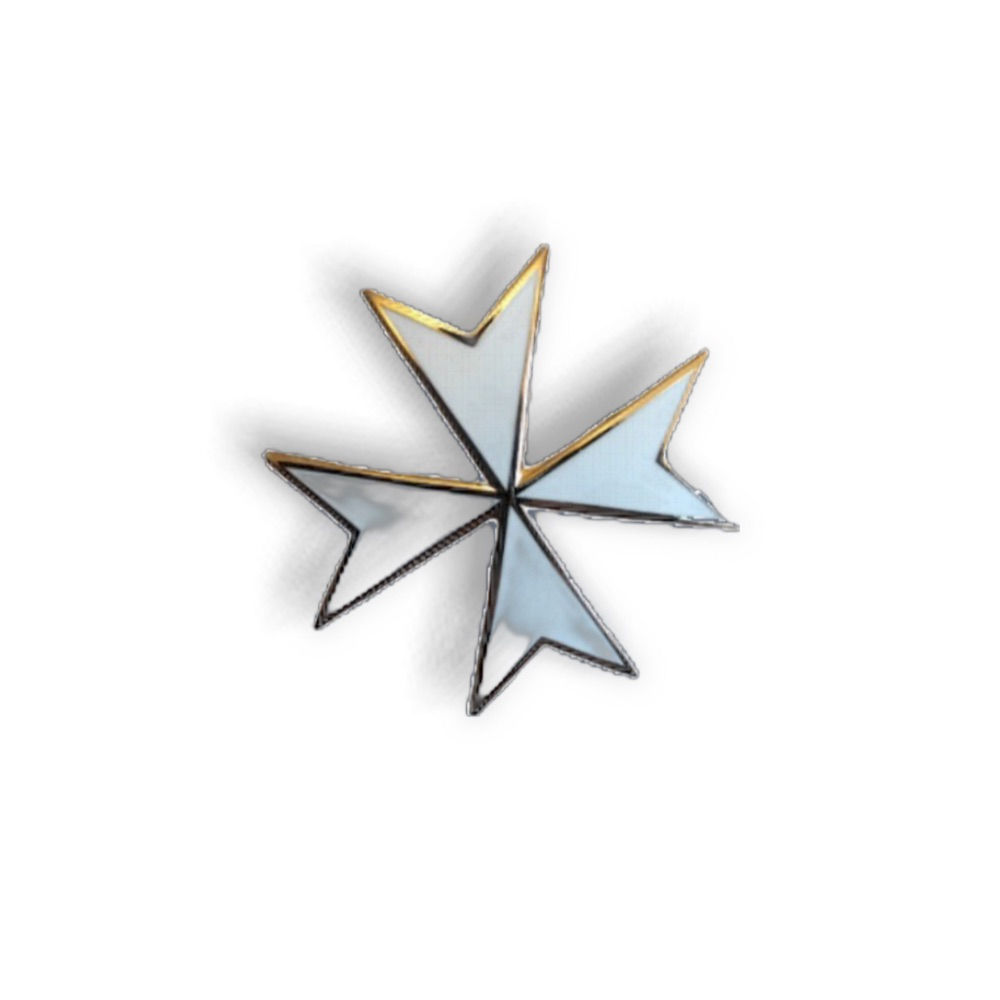 Knights of Malta cross in white enamelled gilt metal.