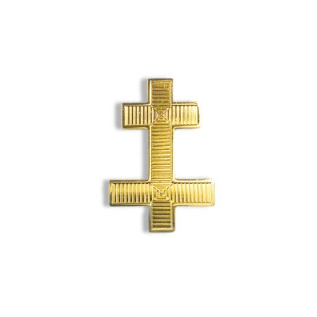 A gilt metal patriarchal cross.