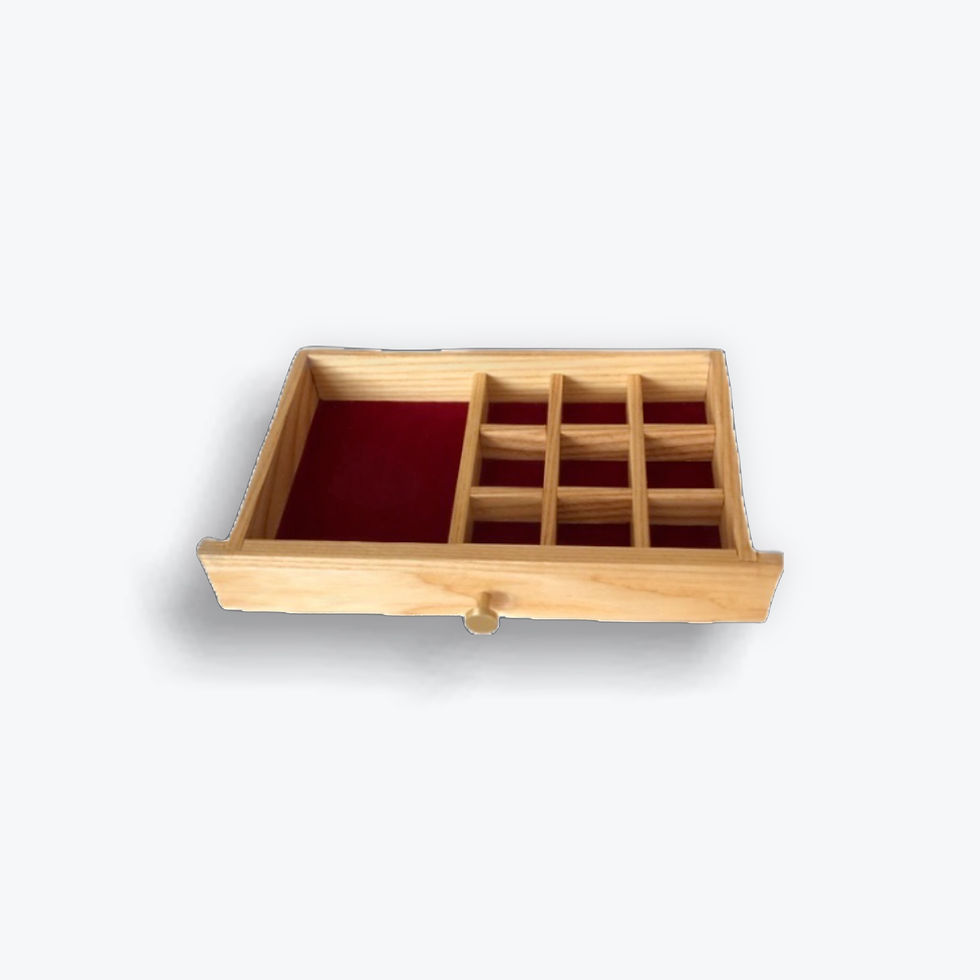 Thumbnail: Wooden drawer divided into sections.