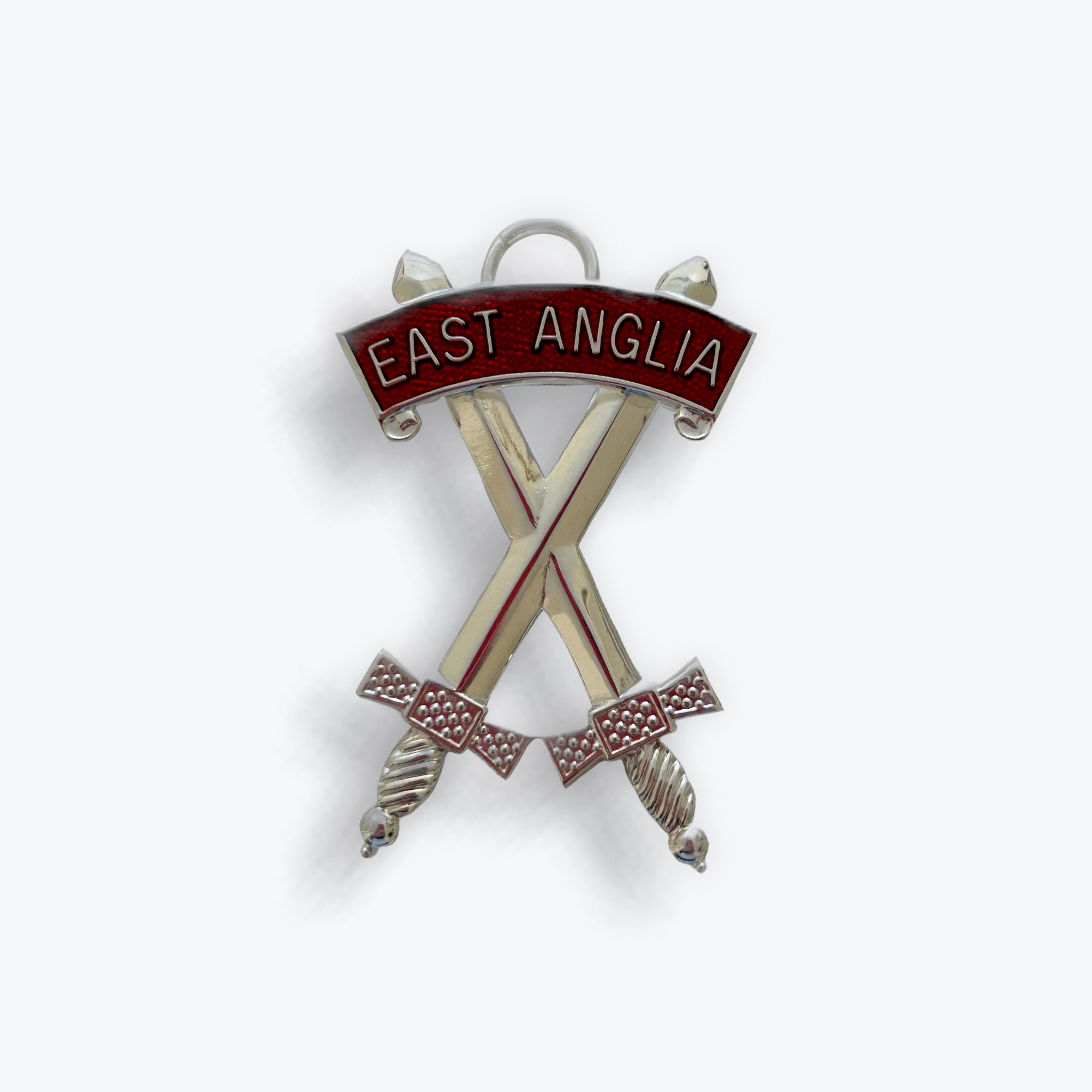 Red cross of constantine divisional sepulchre guard collarette jewel of silver plated metal with red enamelling.