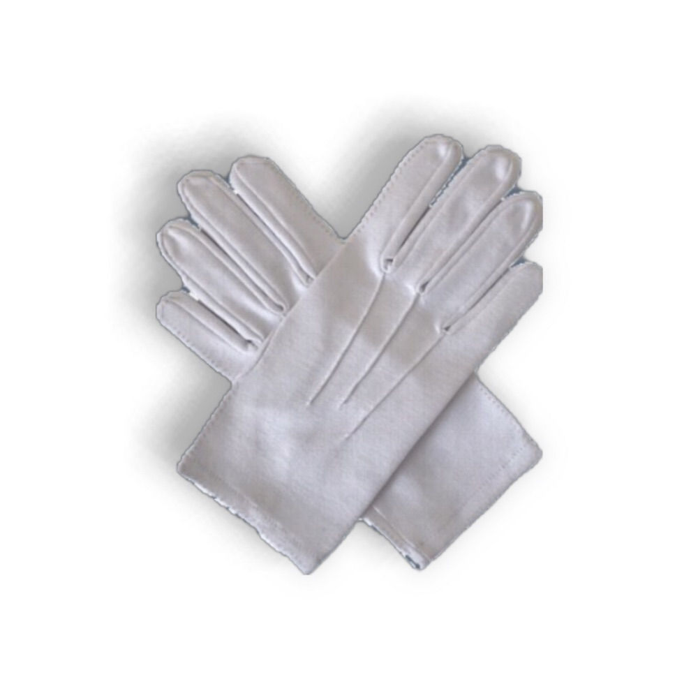 Plain white cotton gloves