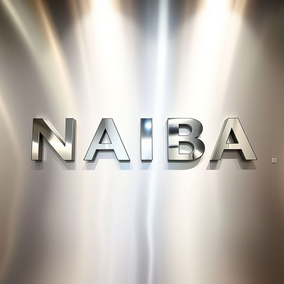 SILVER BACKGROUND, BIG BOLD LETTER SIGN THAT SAYS NAIBA .jpg