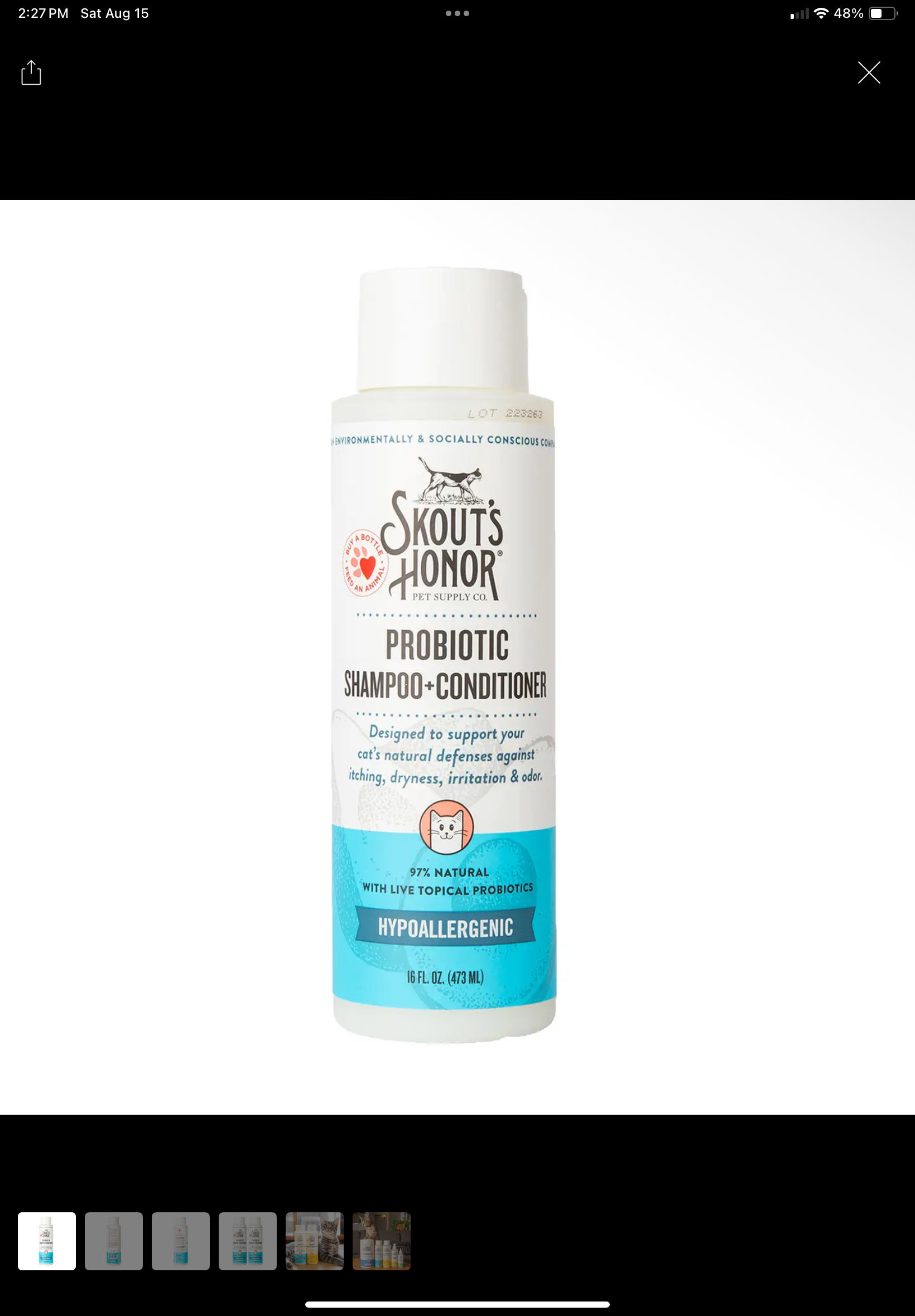 Skout's Honor Cat Shampoo + Conditioner Fragrance Free