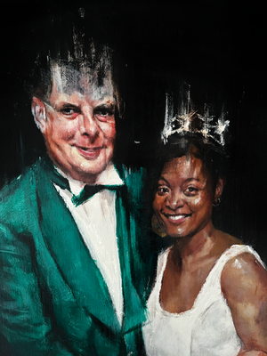 together for the kids acylic on canvas painting by ryan static man and woman