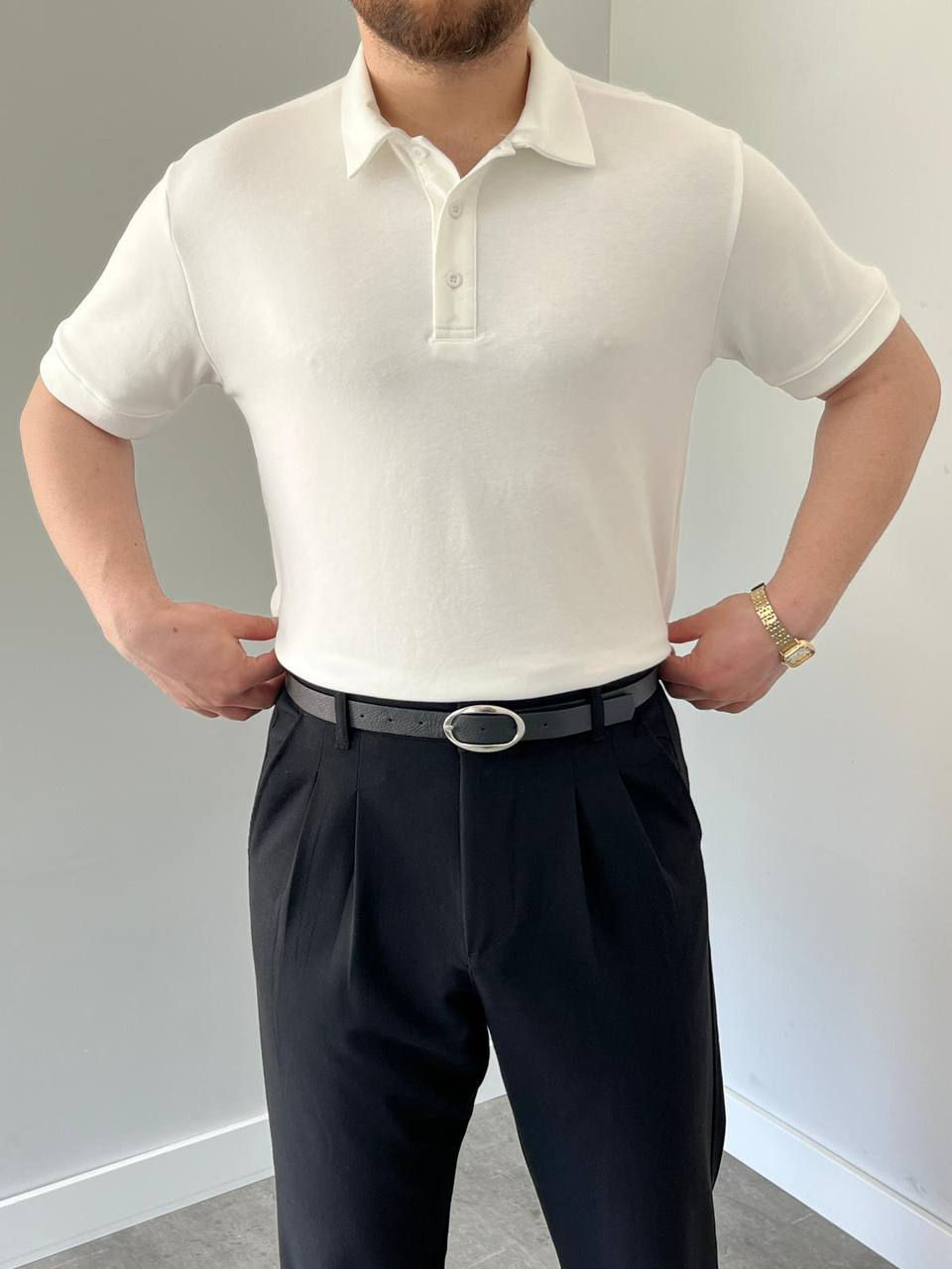 Küçük resim: Beyaz Polo YakaT-Shirt