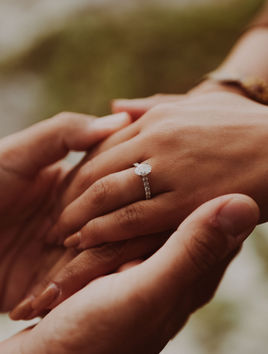Hands holding with engagement ring, moment of love, engagement photography Chicago.