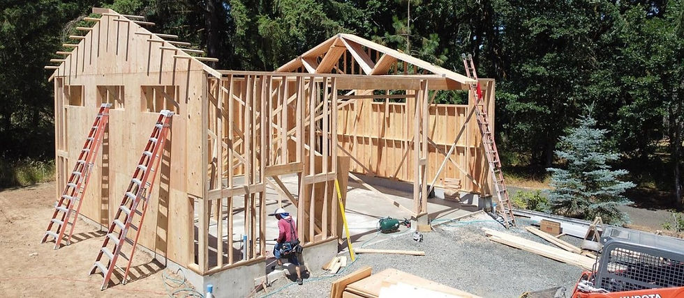 COnstruction of Custom Shop in Albany Oregon