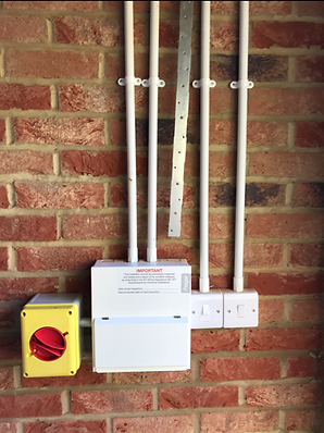 Garage rewire with fuseboard upgarde, lighting & sockets.