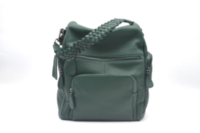 Leather Bag Backpack Green Handbag Woven Daniela Moda