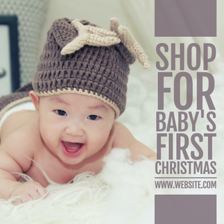 Baby's first christmas social media template