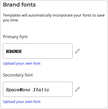 Brand fonts in Ripl