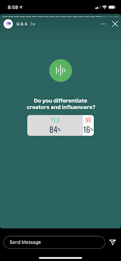 Example of an Instagram Poll on Sprout Social Instagram Stories