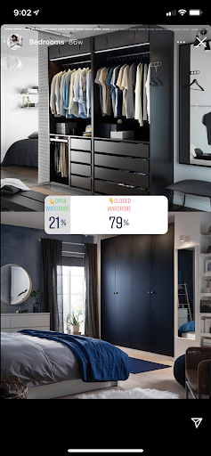 Example of an Instagram Poll on Ikea Instagram Stories