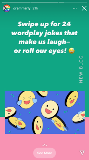 Example of an Instagram Poll on Grammarly Instagram Stories