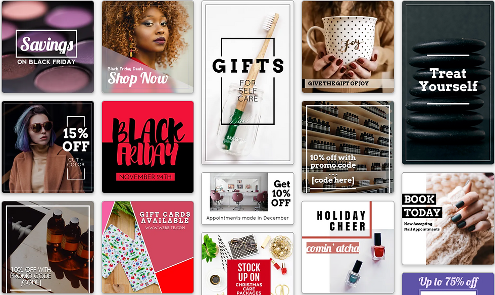 Black Friday beauty social media templates