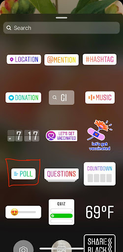 Example of an Instagram Poll on Instagram Stories