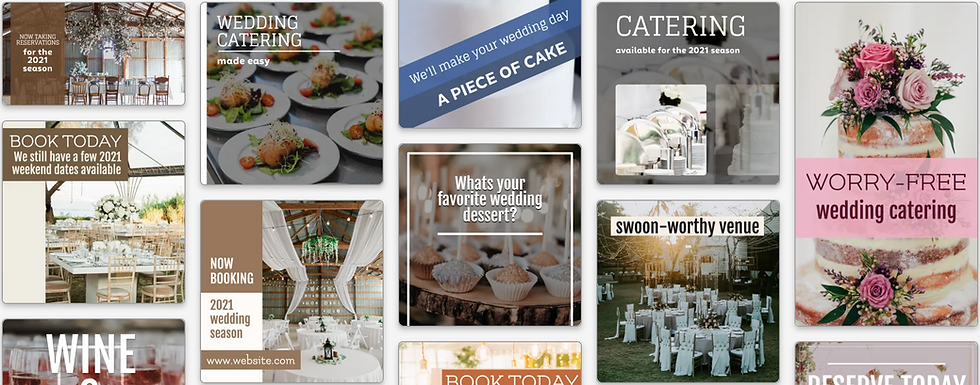 Wedding venues and catering social media post templates