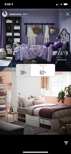 Example of an Instagram Poll on Ikea Instagram Stories