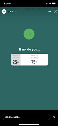 Example of an Instagram Poll on Sprout Social Instagram Stories