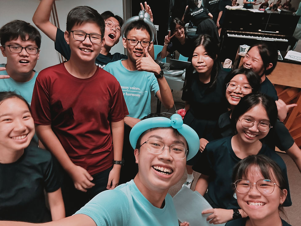 Ron with the Dunman High School choir Singapore