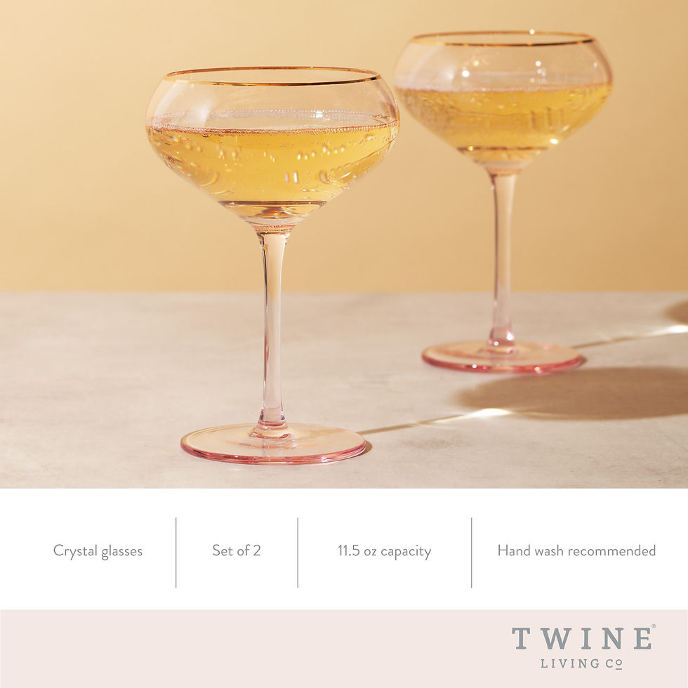 Thumbnail: Twine | Rose Crystal Coupe Glasses Set of 2