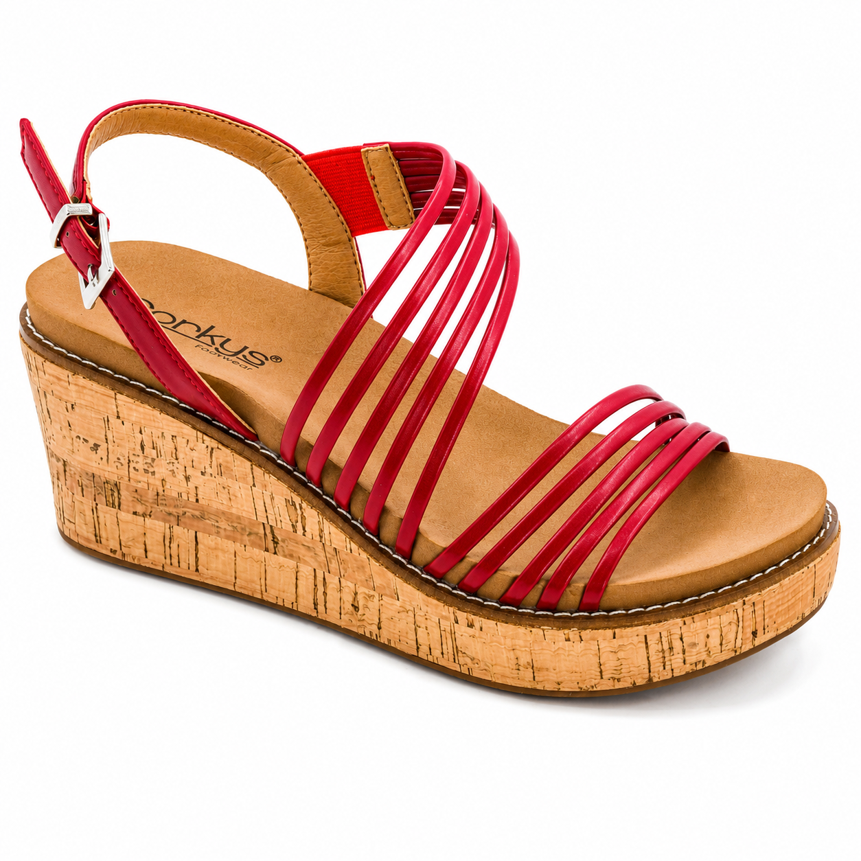 Corkys | About Last Night Wedge Sandal in Red